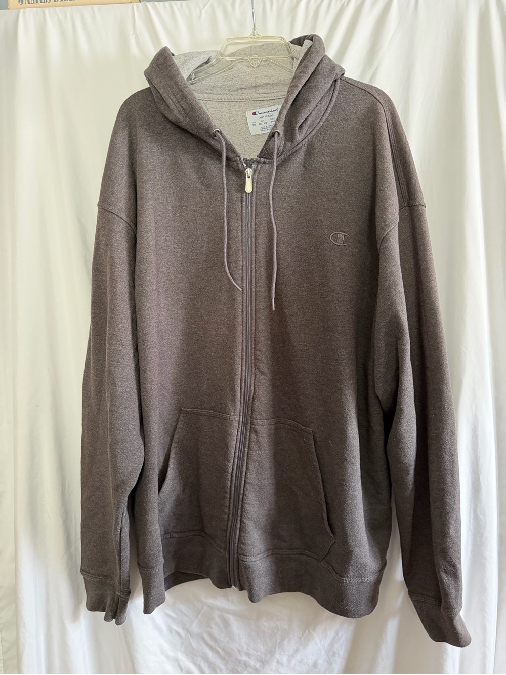 Champion Men's Gray Full-Zip Hooded Sweatshirt